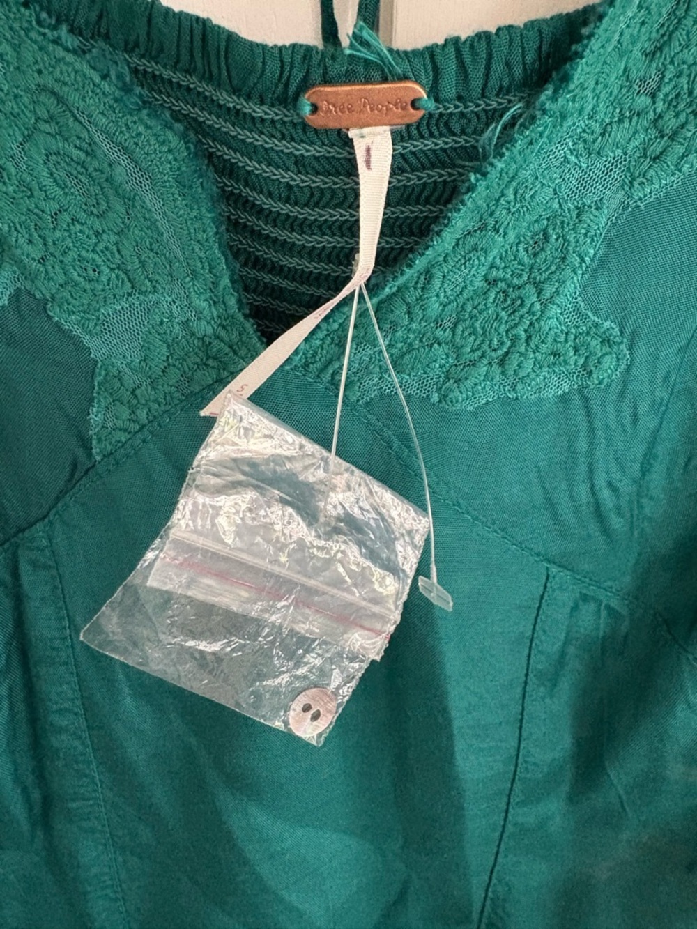 FREE PEOPLE Janelle Lace Top in Green Balsam - Picture 7 of 13